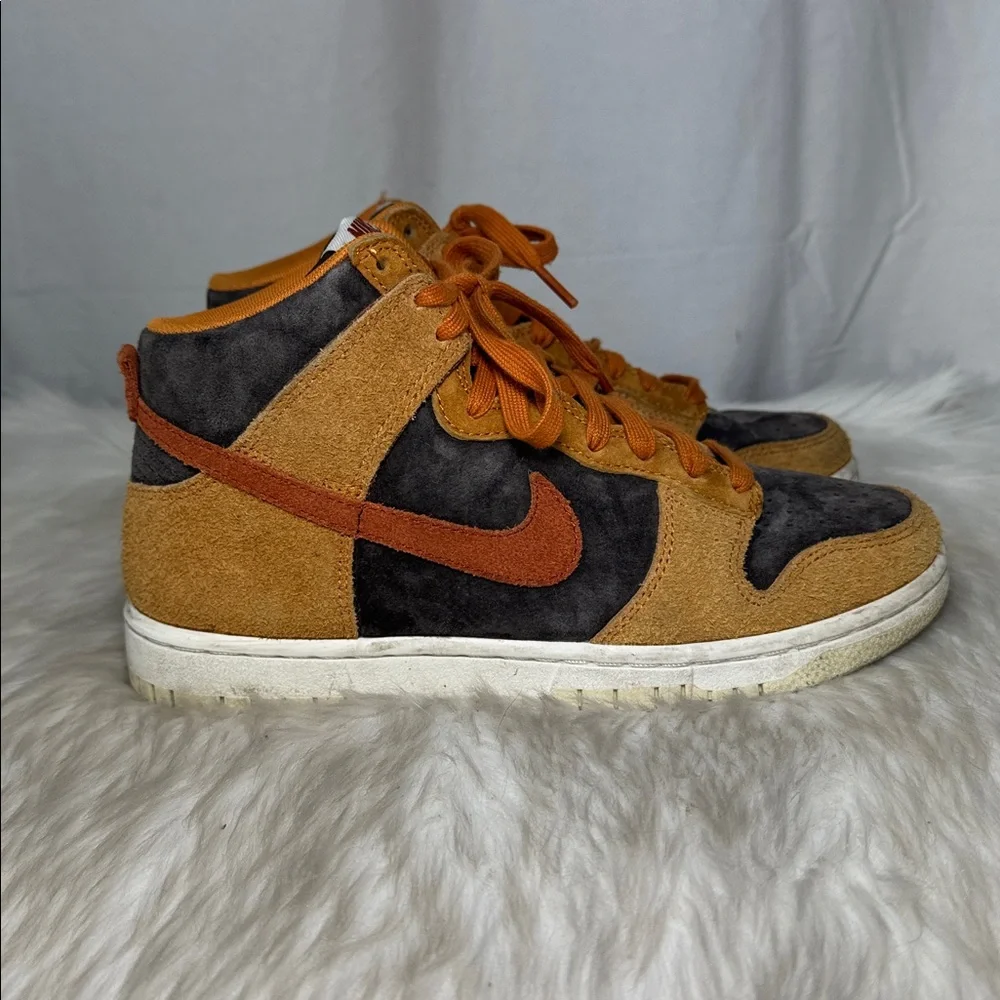 Nike Dunk Men's High-Top Sneakers Orange/Grey Sz 39/US 6.5 - Picture 4 of 6